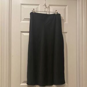 Chancery the Label Black Satin Midi Skirt - Size 12 AU